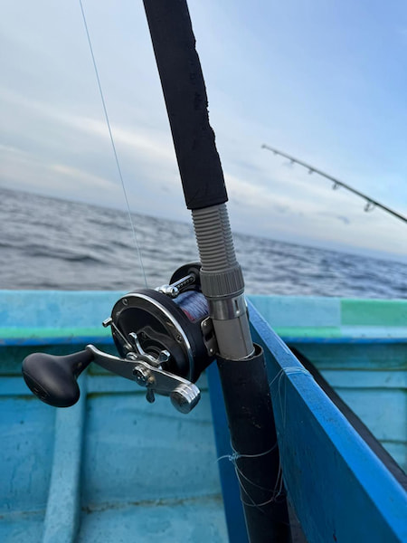 Fishing Rod Ready on Lagoon Boat