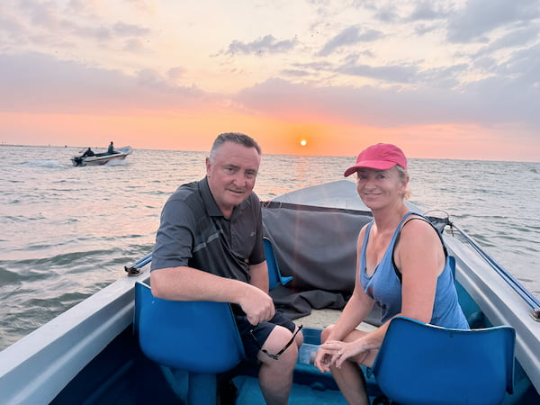 Couple Enjoying Peaceful Sunset Ride